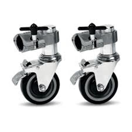 Drum Works Furniture Rack Casters Single Brake, Chrome DWCPRKCAST